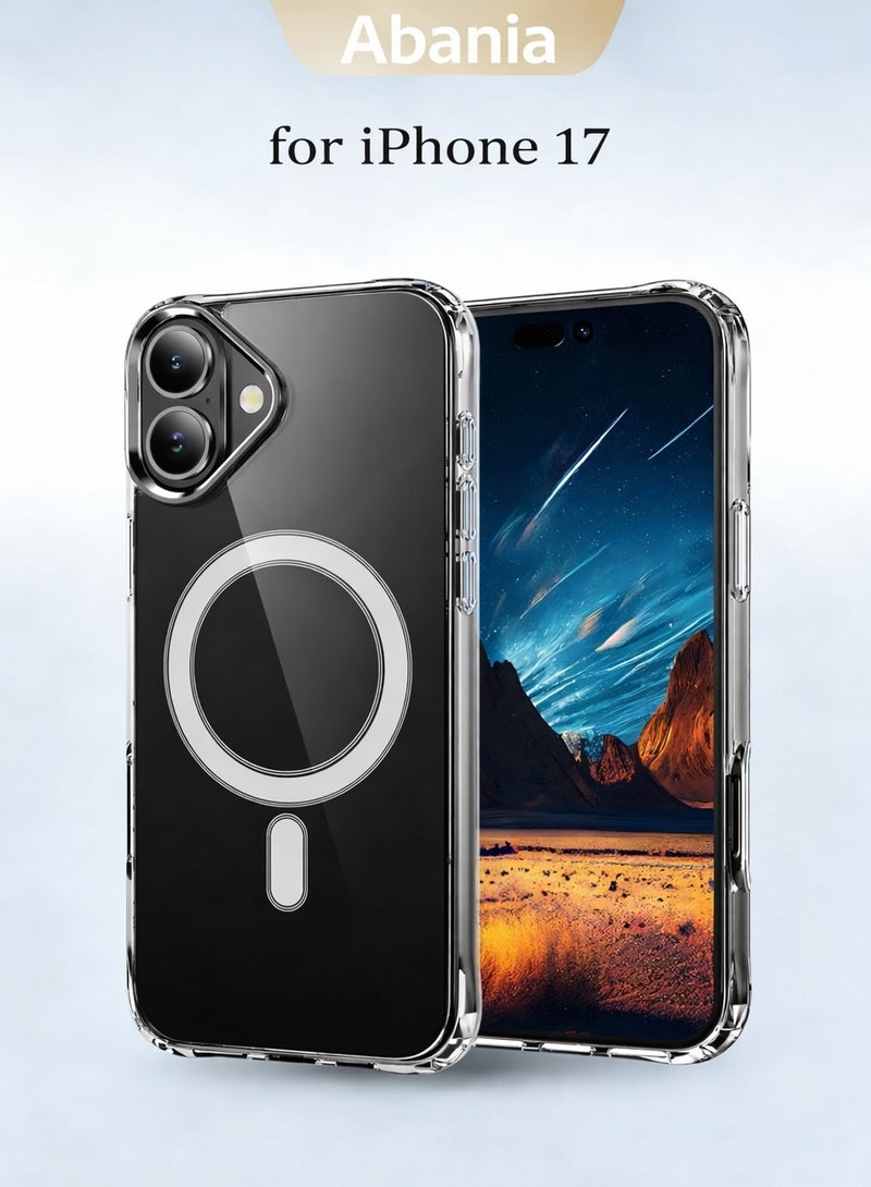 Abania iPhone 17 Case Clear MagSafe Magnetic Phone Case Anti-Yellowing Military-Grade Shockproof Slim Protective Phone Cover for iPhone 17 6.3 inch - Image 1